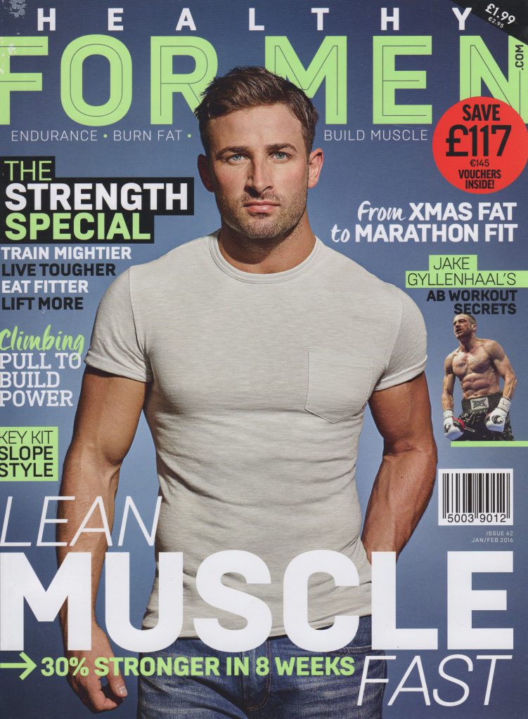 Healthy For Men cover cutting for Matt Ray adventure writer and photographer